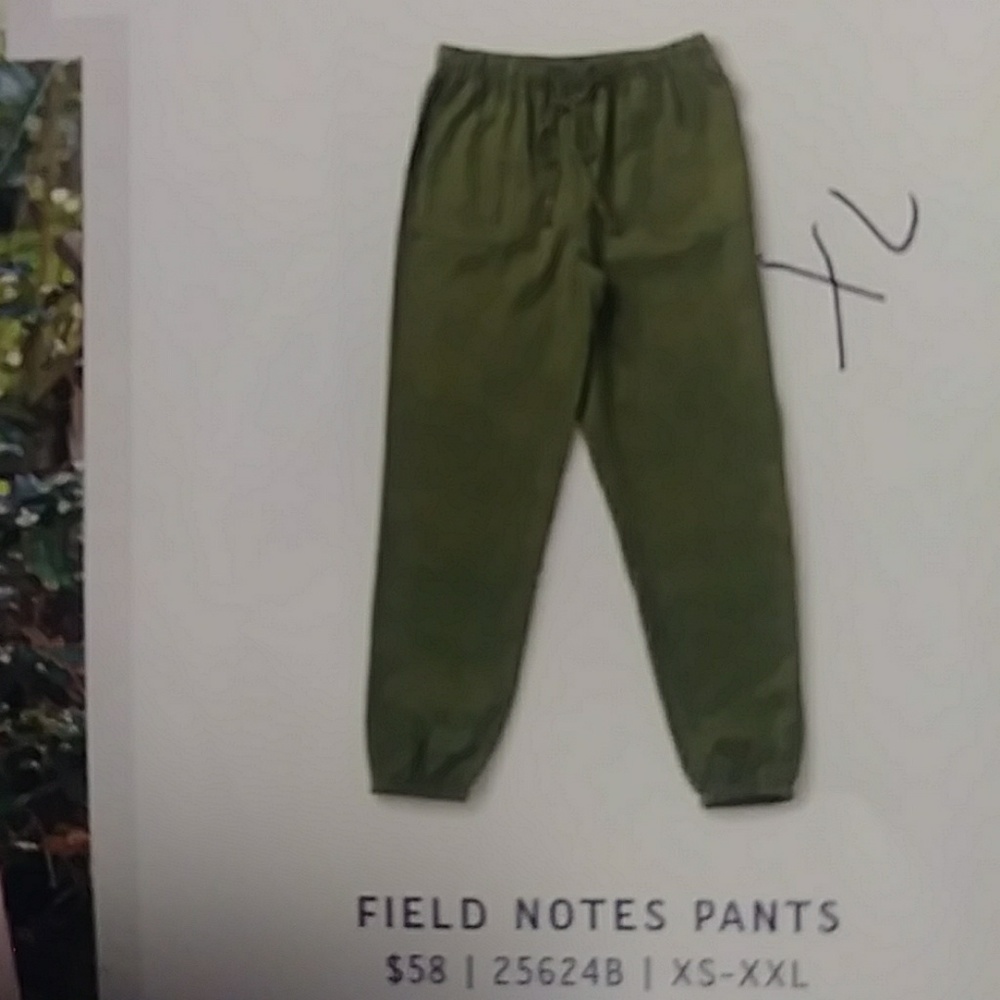 Field note pants XL